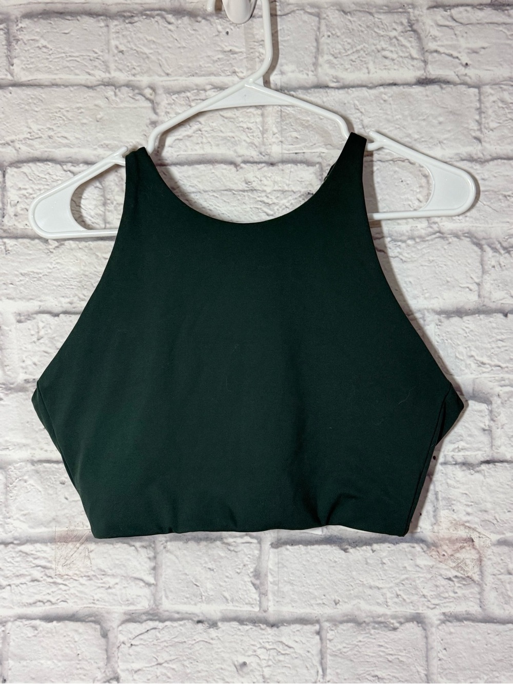 Fundamental Coast High-Neck Sport Bralette in Dark Green, XL